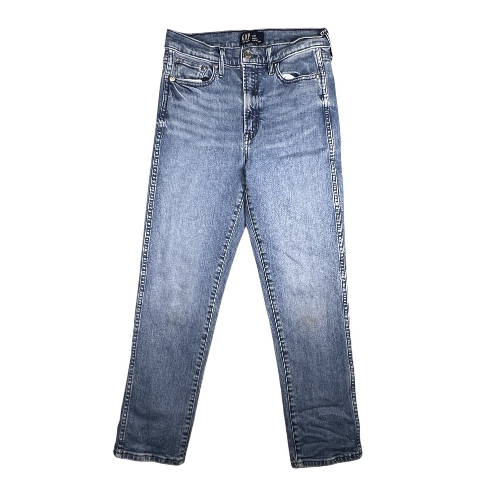 GAP High Rise Vintage Slim Jeans Women's Size 4/27 Medium Wash Blue Denim Button